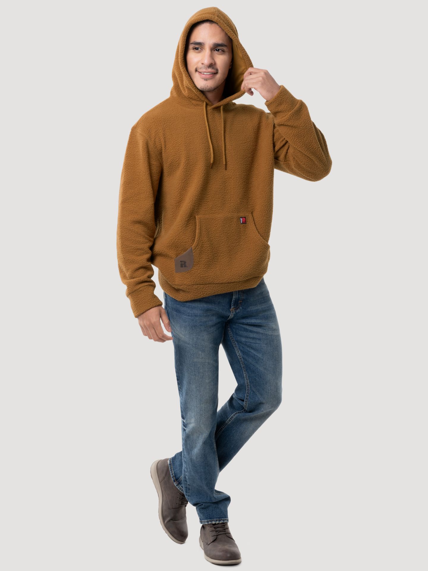 Мужское худи Wrangler Riggs Workwear® Sherpa Pullover, цвет: Коричневый — фото 2