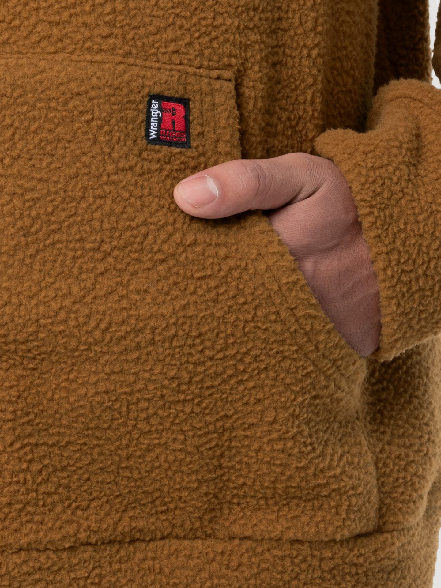 Мужское худи Wrangler Riggs Workwear® Sherpa Pullover, цвет: Коричневый — фото 4