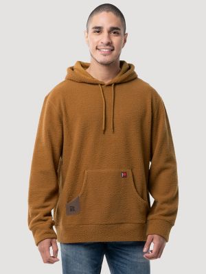 Men's RIGGS WORKWEAR&reg; Sherpa Pullover Hoodie in Duck Brown