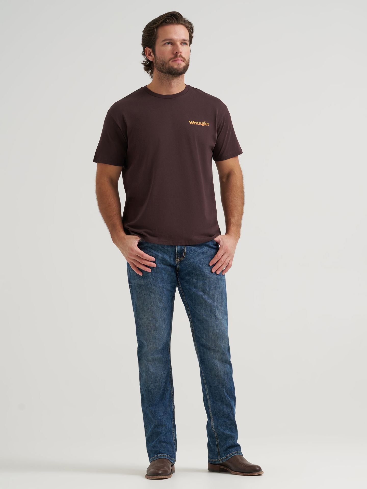 Мужская футболка Wrangler Bronco Vintage Fit Back Graphic, цвет: Шоколадный — фото 3