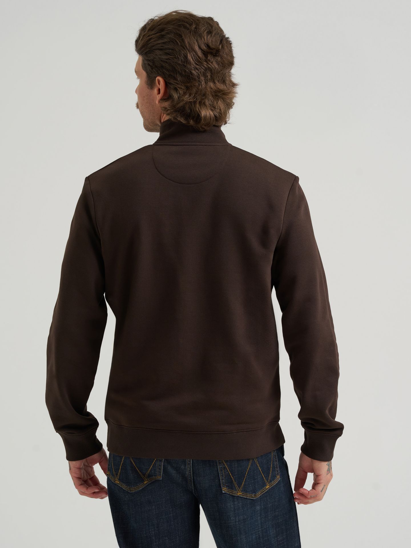 Мужские свитеры Longhorn Wrangler Quarter-Zip Fleece Pullover, цвет: Шоколадный — фото 3