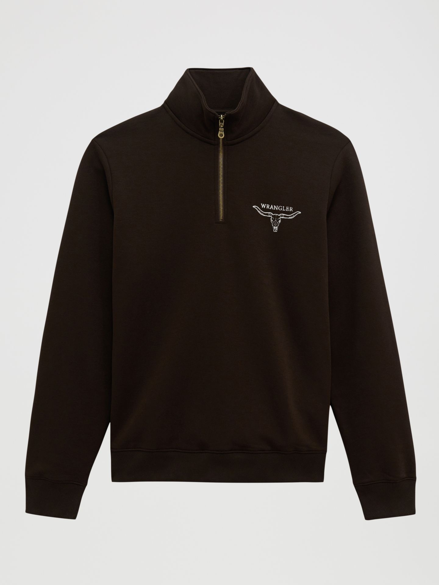 Мужские свитеры Longhorn Wrangler Quarter-Zip Fleece Pullover, цвет: Шоколадный — фото 1