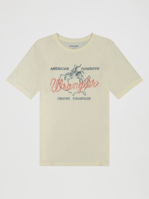 Boy's American Cowboys Graphic T-Shirt in Antique White Heather