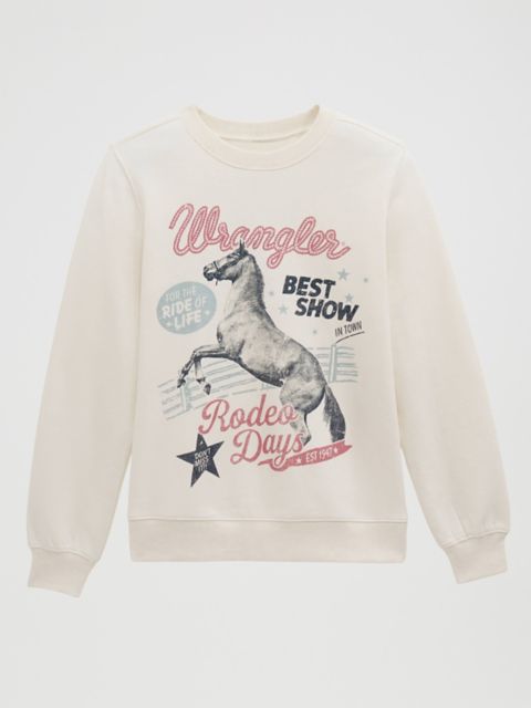 Женские свитеры Wrangler Women's Rodeo Shimmer Graphic Fleece Reg Pullover