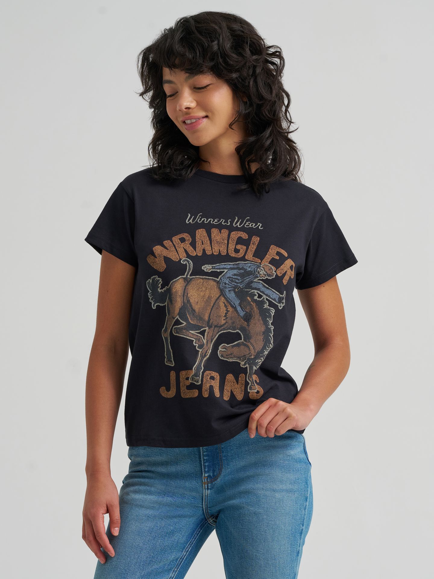 Футболка Wrangler Throwback Cowgirl Retro Reg Fit Graphic, цвет: Чёрный — фото 2