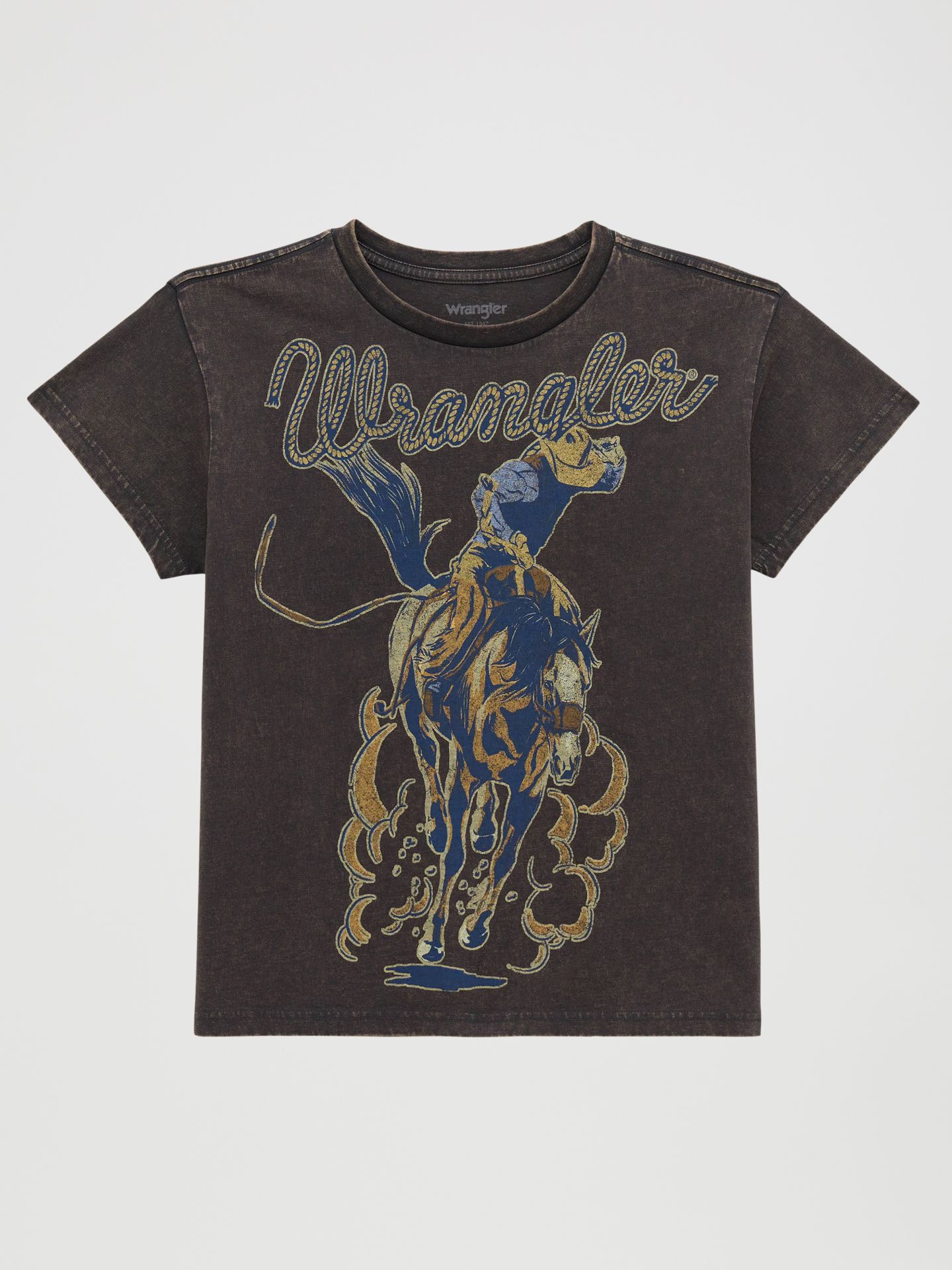 Женская футболка Wrangler Wild Ride Retro Reg Graphic, цвет: Призрачный варёный — фото 1