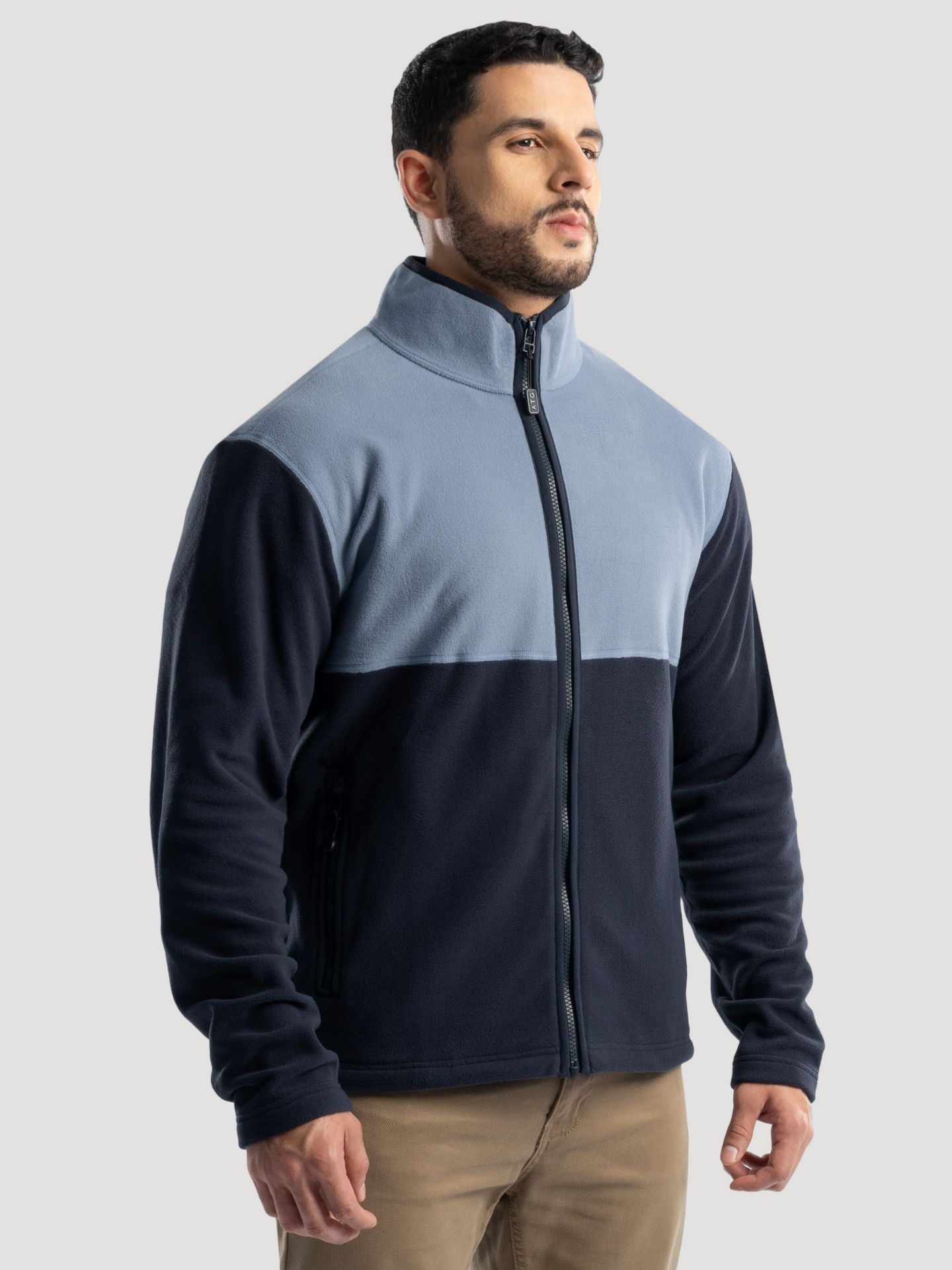 Мужская куртка Wrangler ATG™ Color Block Mock Neck, цвет: Синий / Серый — фото 3