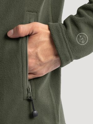 Men's Wrangler ATG&trade; Color Block Mock Neck Jacket in Tan/Green alternative view 5