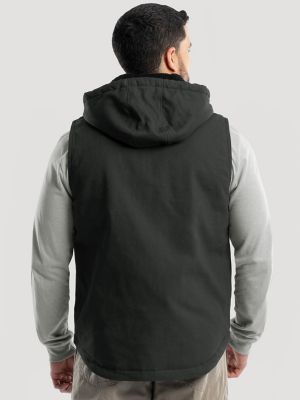 Men's RIGGS Workwear&reg; Hooded Sherpa Lined Vest in Black