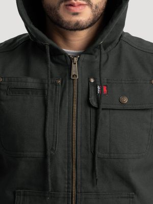 Men's RIGGS Workwear&reg; Hooded Sherpa Lined Vest in Black