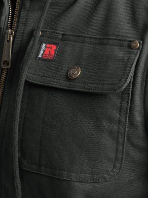 Men's RIGGS Workwear&reg; Hooded Sherpa Lined Vest in Black