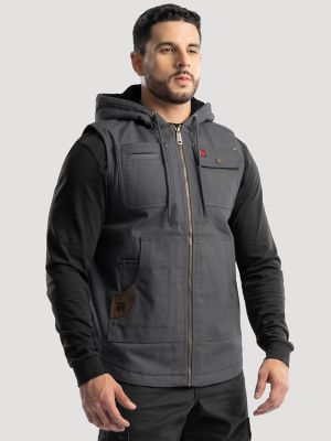 Men's RIGGS Workwear&reg; Hooded Sherpa Lined Vest in Charcoal Grey