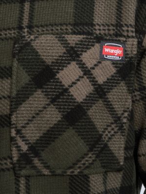 Men's Faux Shearling Workwear Flannel Overshirt