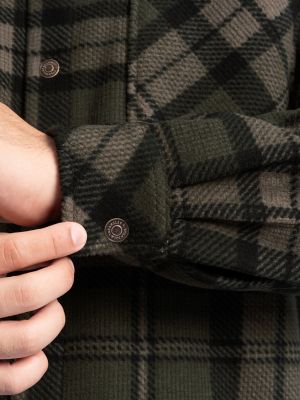 Men's Faux Shearling Workwear Flannel Overshirt