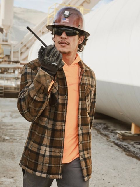 Мужские брюки Wrangler Faux Shearling Workwear Flannel Overshirt