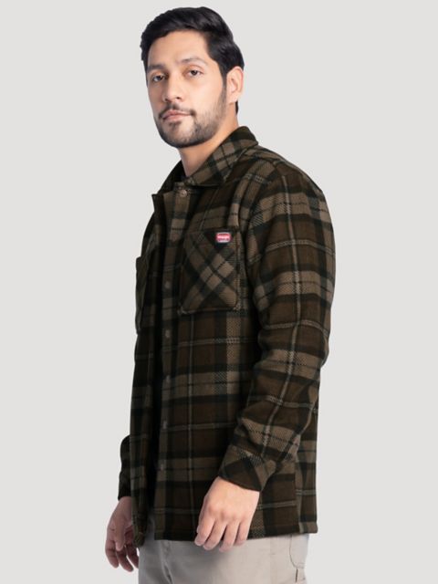 Мужские брюки Wrangler Men's Faux Shearling Workwear Flannel Overshirt