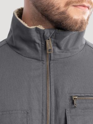 Men's Workwear Faux Shearling Lined Jacket