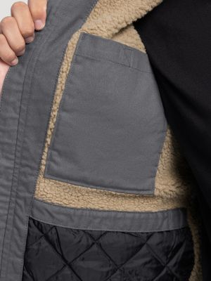 Men's Workwear Faux Shearling Lined Jacket