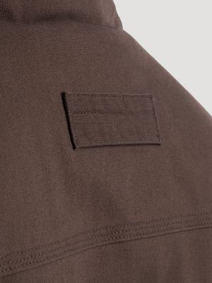 Men's Workwear Faux Shearling Lined Jacket in Java Brown