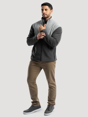Men's Wrangler ATG&trade; Color Block Mock Neck Jacket in Grey alternative view