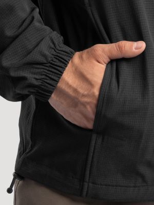 Men's Wrangler ATG&trade; Flex Zip Windbreaker in Black alternative view 4