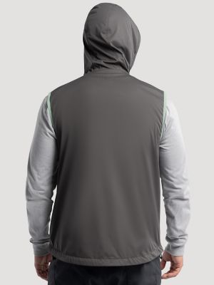 Men's Wrangler ATG&trade; Hooded Flex Vest in Charcoal/Blue alternative view