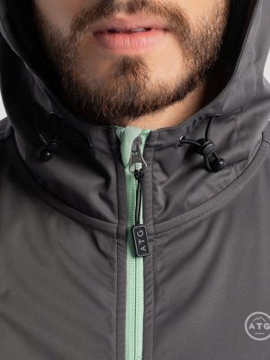 Men's Wrangler ATG&trade; Hooded Flex Vest in Charcoal/Blue alternative view 3