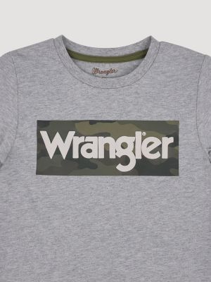 Wrangler Toddler Boy's Long Sleeve Graphic T-Shirt in Gray Camo