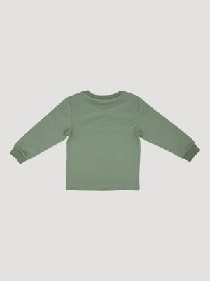 Wrangler Boy's Long Sleeve Graphic T-Shirt in Cowboy Green alternative view