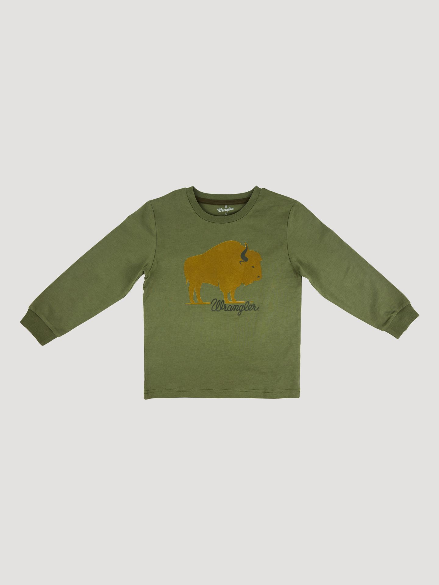 Футболка Wrangler Long Sleeve Graphic для мальчиков, цвет: Зелёный, вариант 1 — фото 1
