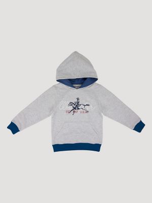 Wrangler Boy's Graphic Hoodie in Cowboy Grey main view