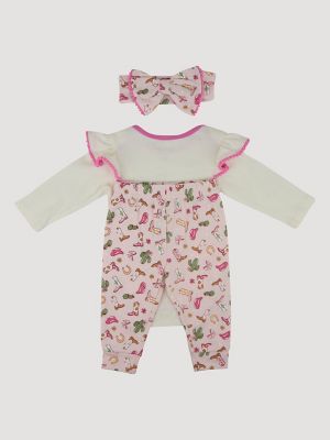 Wrangler Baby Girl Bodysuit & Jogger Set in Cowgirl Boots alternative view