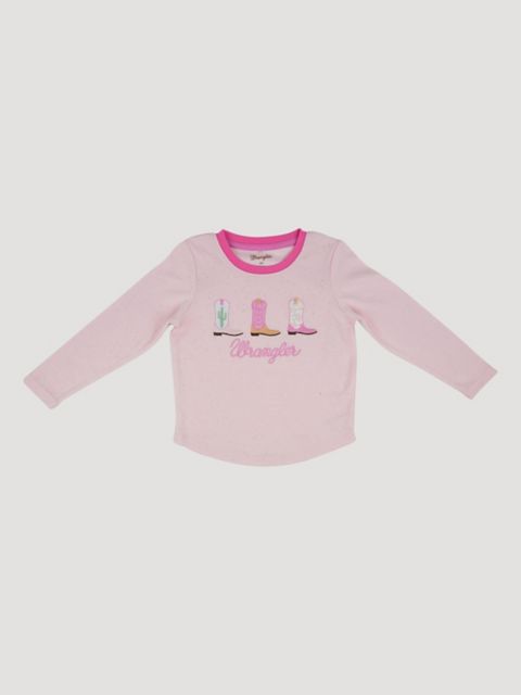 Детские футболки Wrangler Toddler Girl's Long Sleeve Graphic Tee
