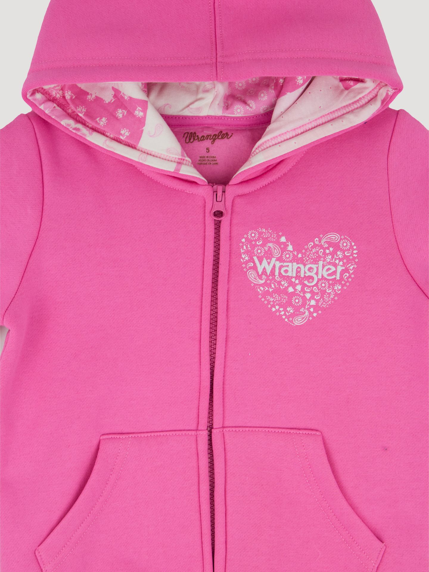 Худи Wrangler Zip Graphic для девочек-малышей, цвет: Розовый — фото 3