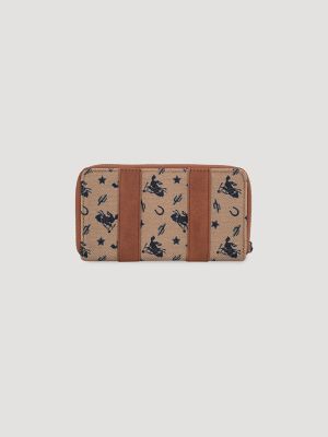 Rodeo Print Wristlet in Brown