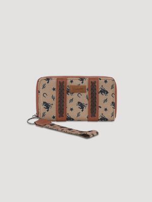 Rodeo Print Wristlet in Brown