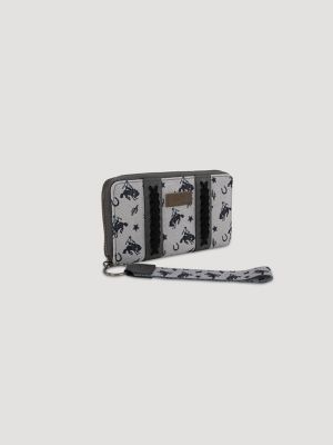 Rodeo Print Wristlet:Grey:One Size alternative view 3