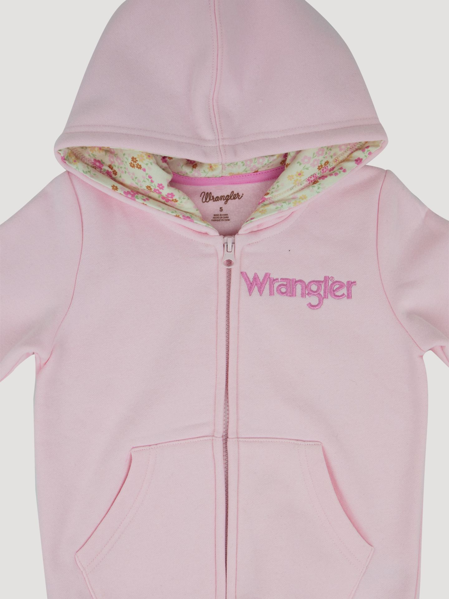 Худи Wrangler Zip Graphic для девочек, цвет: Розовый — фото 3