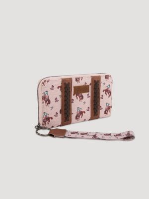 Rodeo Print Wristlet:Pink:One Size alternative view 3
