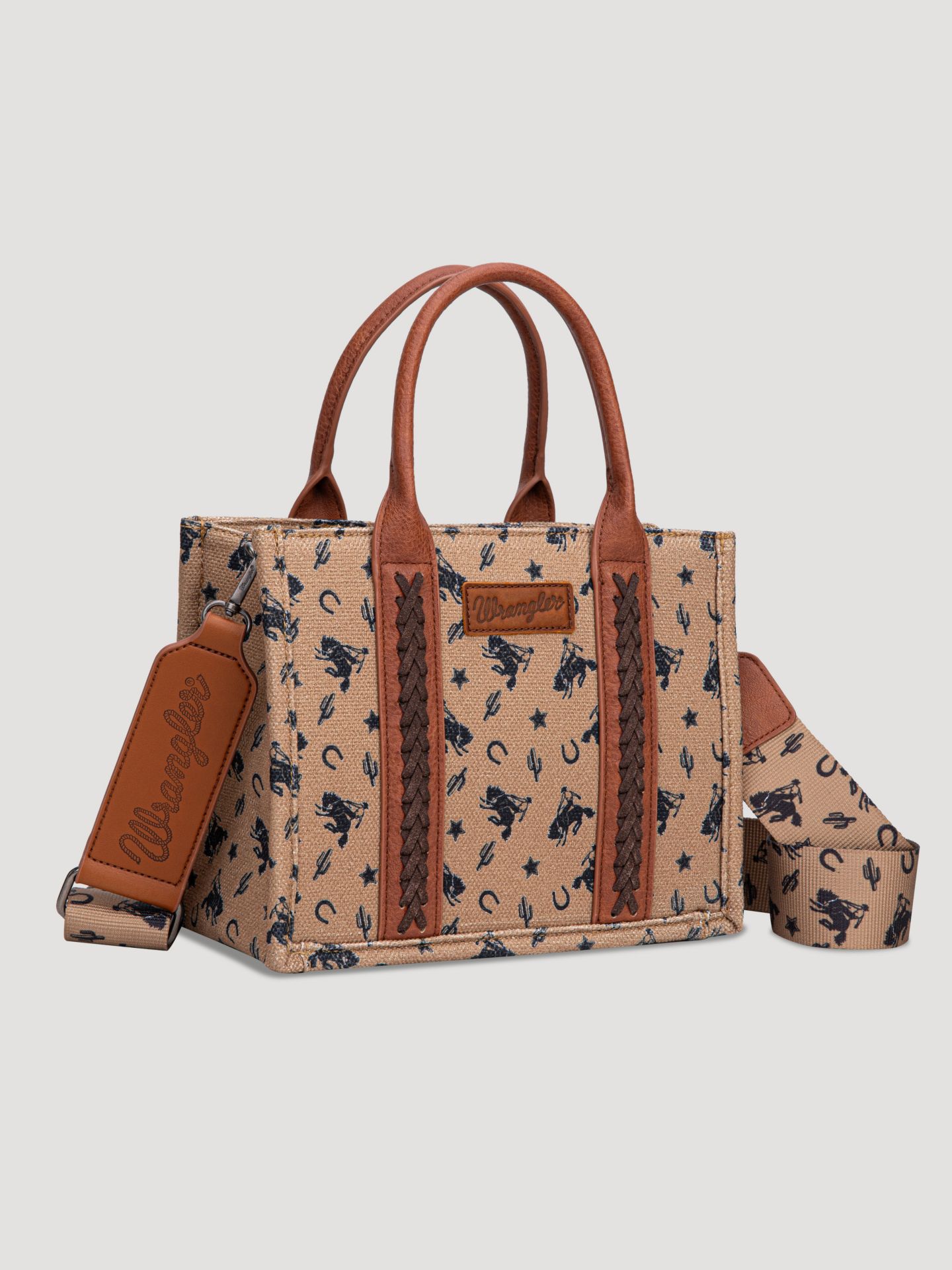Женская сумка-шопер мини Wrangler Rodeo Print, цвет: Коричневый — фото 3