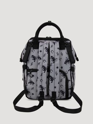 Rodeo Print Backpack in Grey