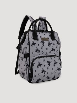 Rodeo Print Backpack in Grey