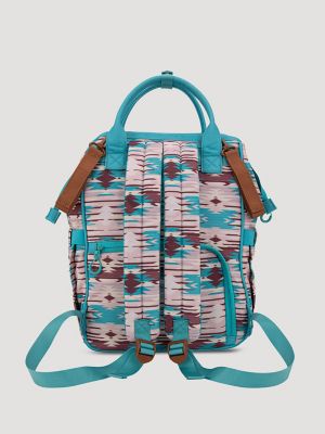 Southwest Print Backpack:Turquoise:One Size alternative view 2