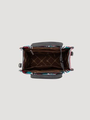 Brushpopper Stripe Mini Tote in Turquoise/Red