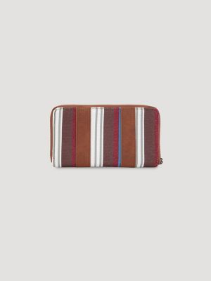 Brushpopper Stripe Mini Wristlet in Brown