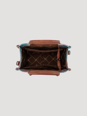 Southwest Print Mini Tote:Turquoise:One Size alternative view 3