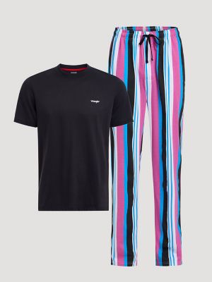 Men's Brushpopper Pajama Set in Pink Mix