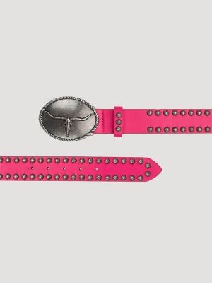Women's Steer Head Studded Belt