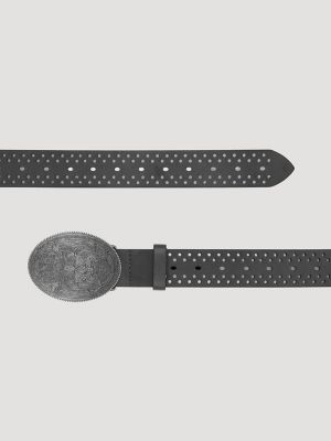 Women's Floral Perforated Belt