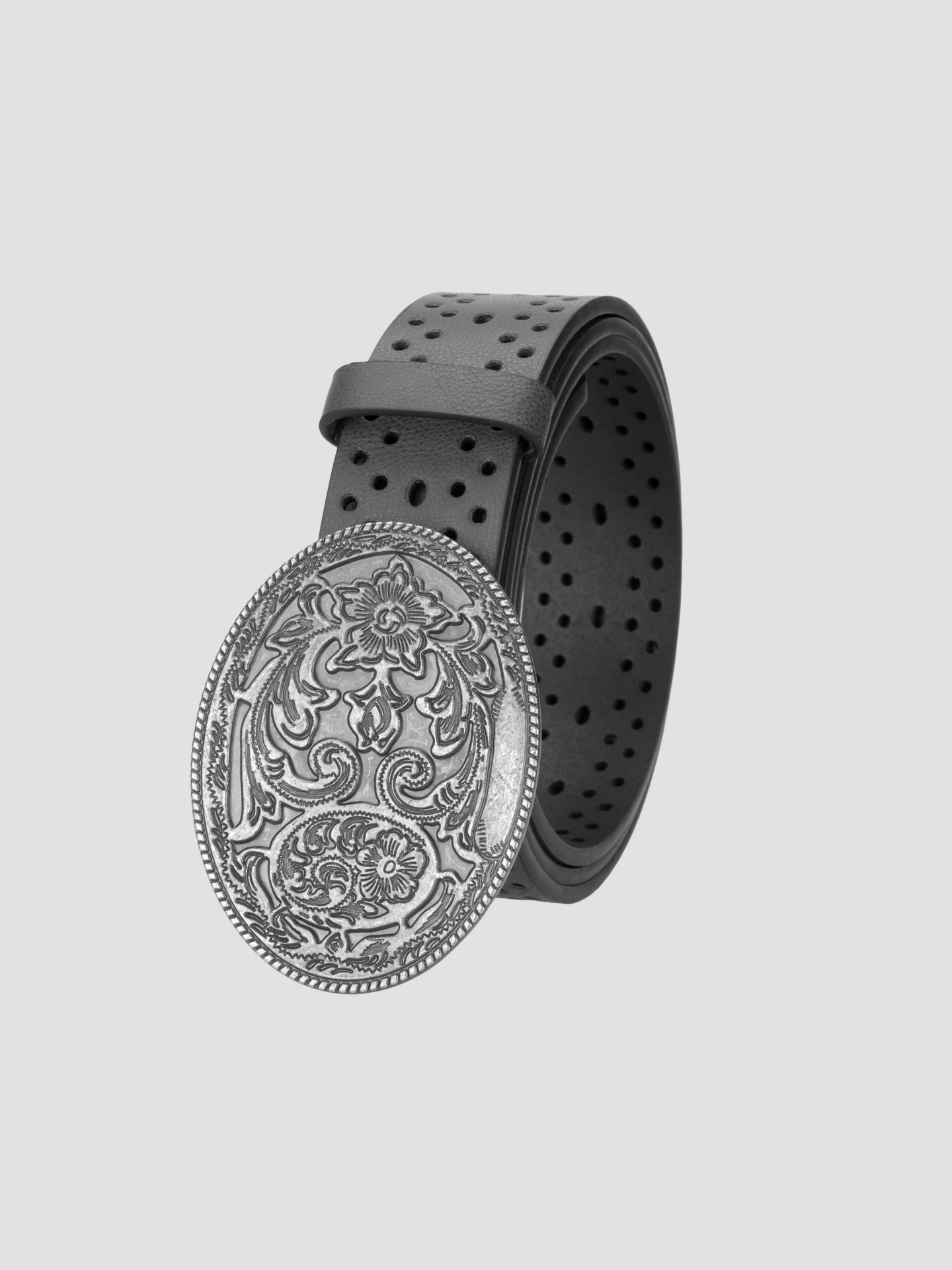 Женский ремень Wrangler Floral Perforated Belt, цвет: Чёрный — фото 3